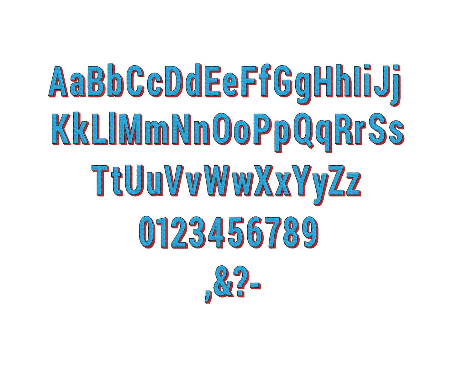 Shadow Block FONT machine embroidery designs shadowed alphabet monogram fill stitch bold Font sport Font many sizes