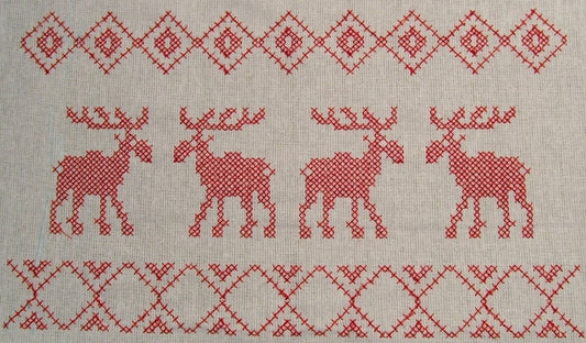 Cross stitch Christmas Deer Elk Set of 4 types machine embroidery designs sweet home Christmas decoration