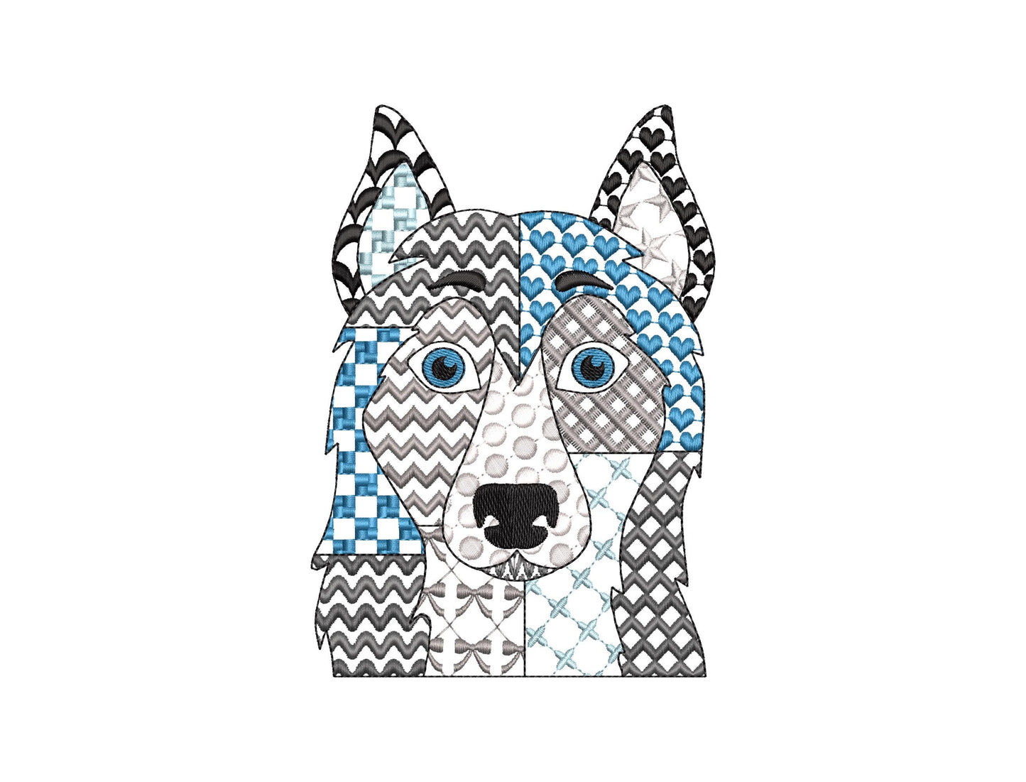 Patchwork Husky Puppy Dog