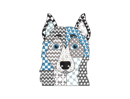Patchwork Husky Puppy Dog