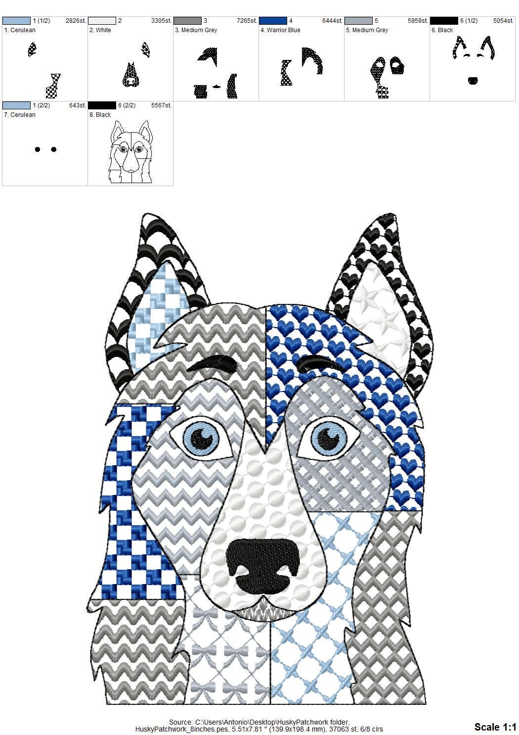 Patchwork Husky Puppy Dog