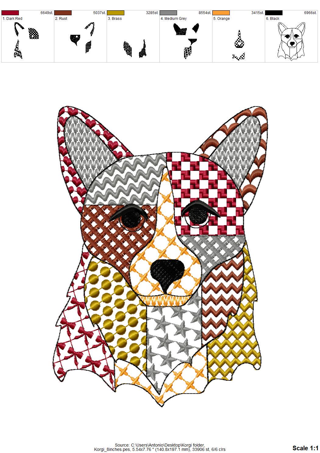 Patchwork Corgi Dog