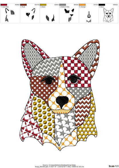 Patchwork Corgi Dog