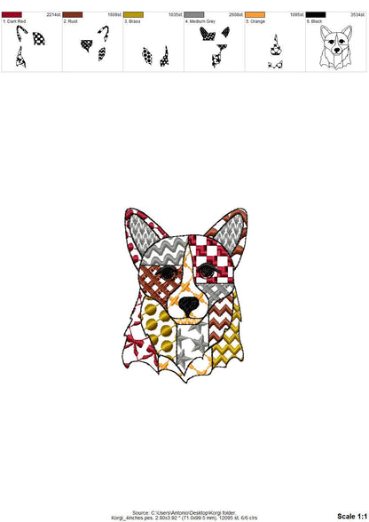 Patchwork Corgi Dog