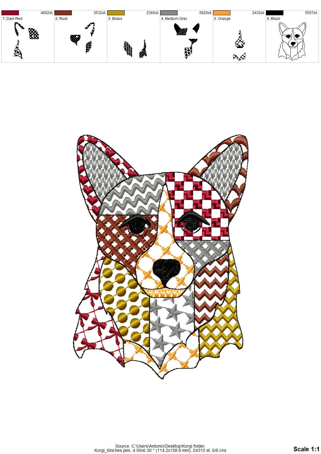 Patchwork Corgi Dog