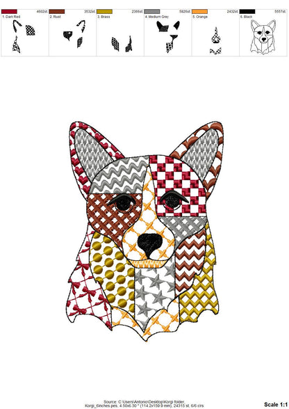 Patchwork Corgi Dog