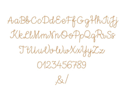 Quick light stitch Chain FONT machine embroidery designs handwritten script Font alphabet letters Monogram assorted sizes 1 up to 3.2 in, BX - image 4