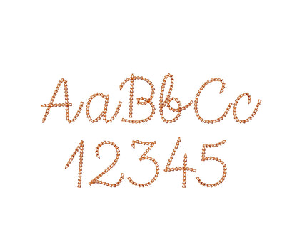 Quick light stitch Chain FONT machine embroidery designs handwritten script Font alphabet letters Monogram assorted sizes 1 up to 3.2 in, BX - image 6