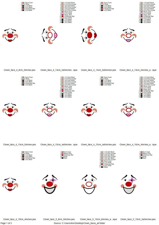 Doll Clown Face Set of 4 - image 3