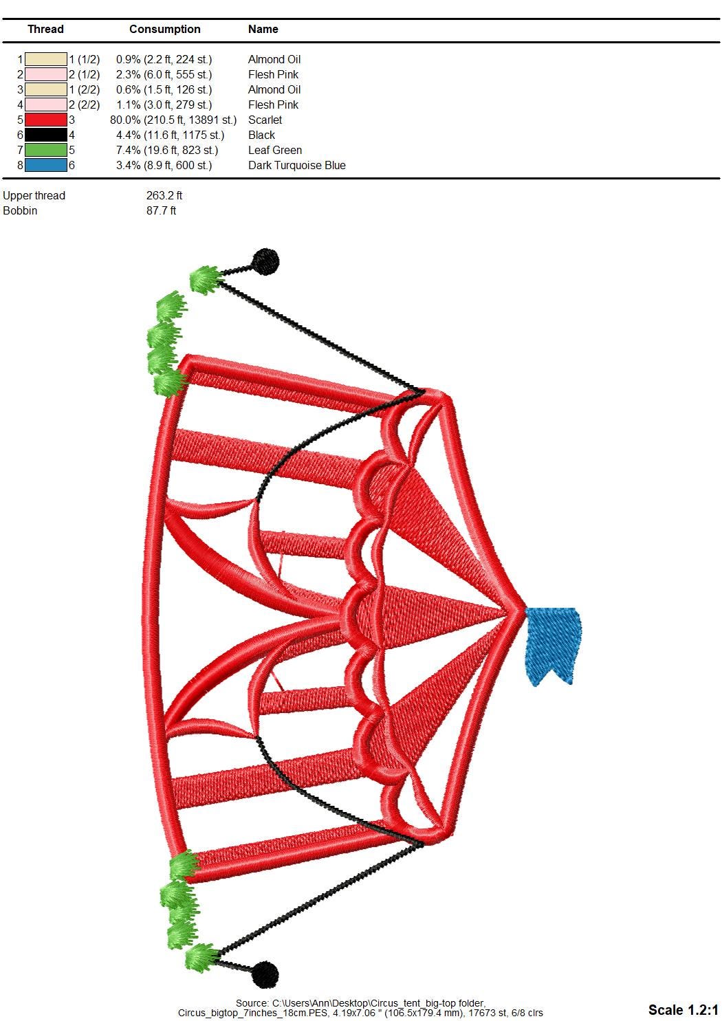 Big Top Circus Tent Applique - image 5