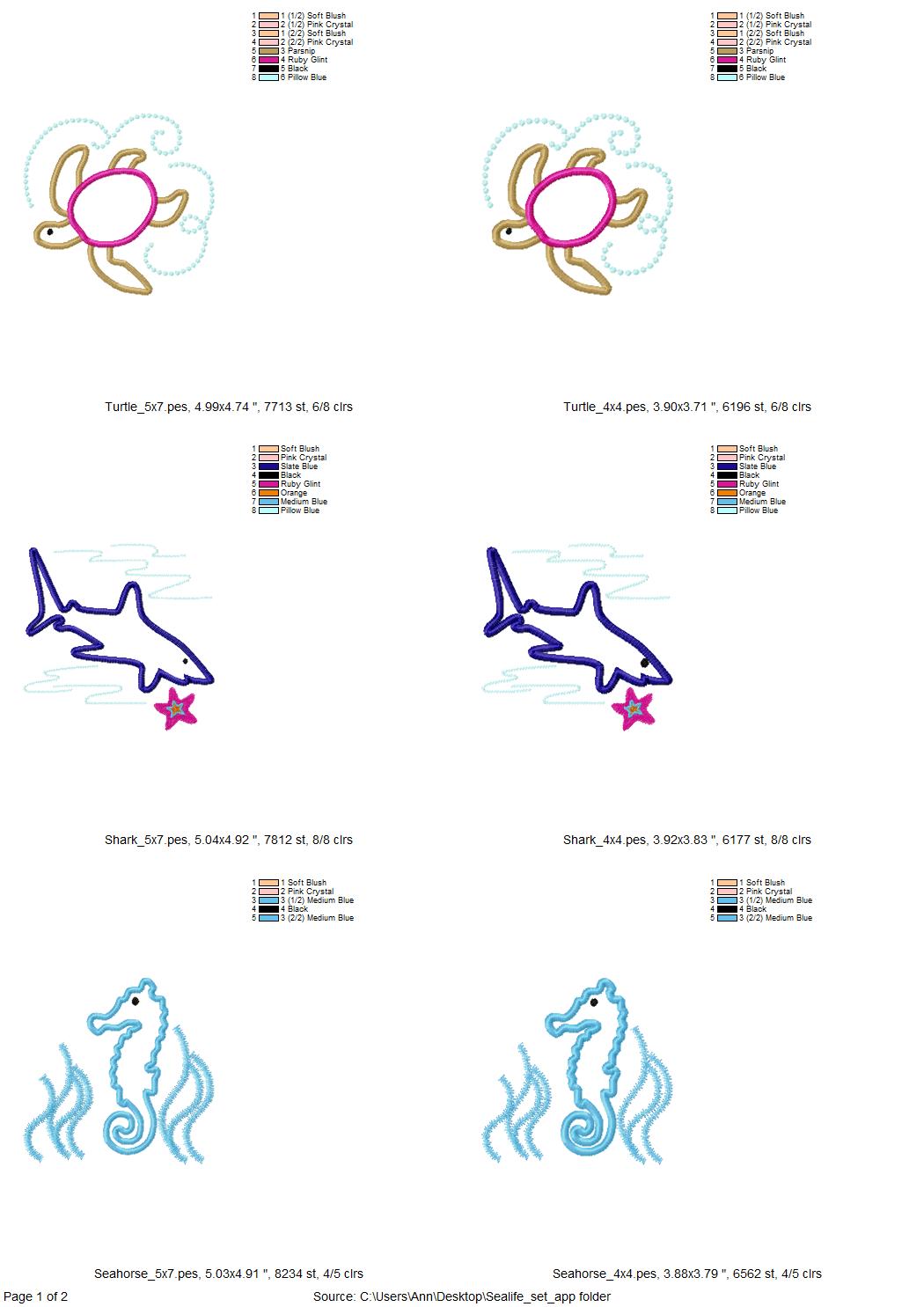 Sea Animals Applique Set - image 5