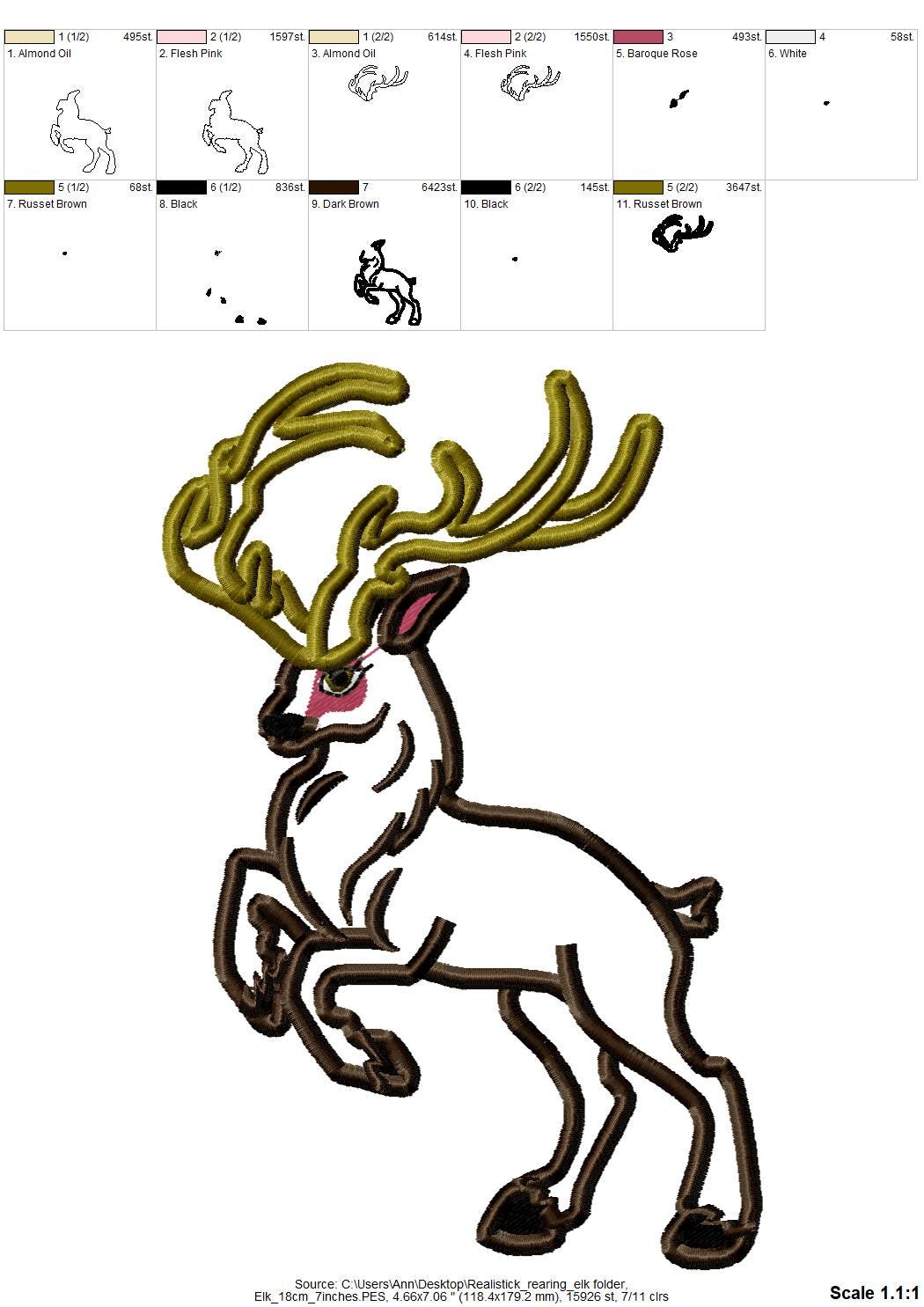 Realistic Rearing Buck Deer Applique - image 2