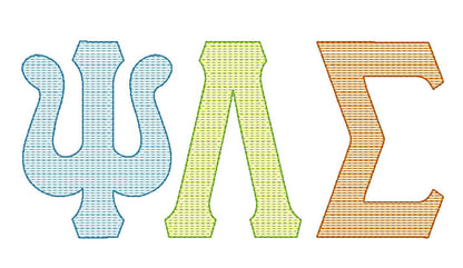 Light stitch Tall Greek FONT alphabet sororities fraternities monogram quick stitch outline machine embroidery designs 2 up to 4.7 inch - image 6