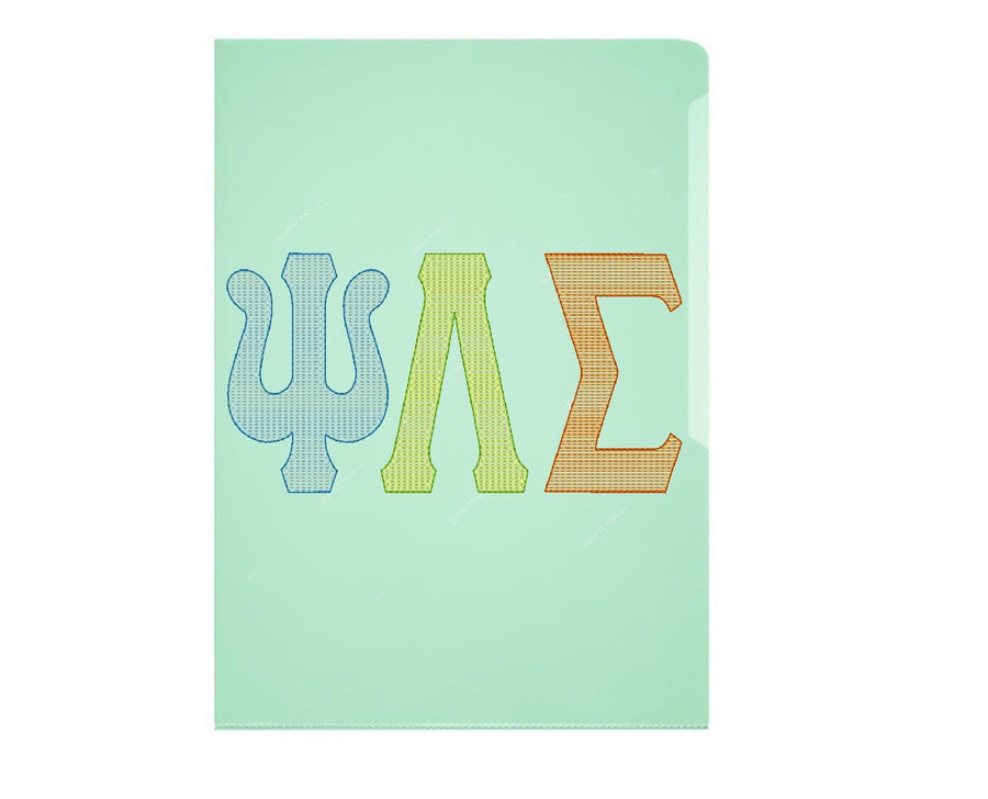 Light stitch Tall Greek FONT alphabet sororities fraternities monogram quick stitch outline machine embroidery designs 2 up to 4.7 inch - image 1