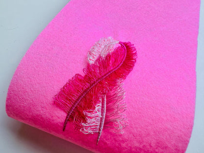 Cancer Feathers fringed Ribbon Bow  machine embroidery designs thin narrow ribbon in 3 to 4.5 inches t-shirt sweatshirt Artapli design - image 1