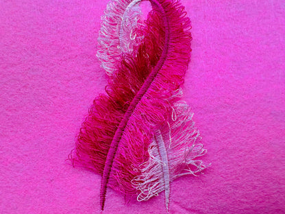 Cancer Feathers fringed Ribbon Bow  machine embroidery designs thin narrow ribbon in 3 to 4.5 inches t-shirt sweatshirt Artapli design - image 5