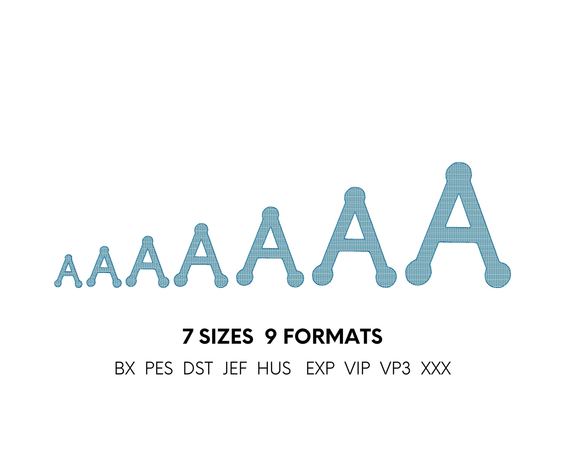 Quick light stitch fill Font Dot to Dot style kids alphabet machine embroidery designs Monogram letters many sizes 1.2 up to 4.4 inch, BX - image 8