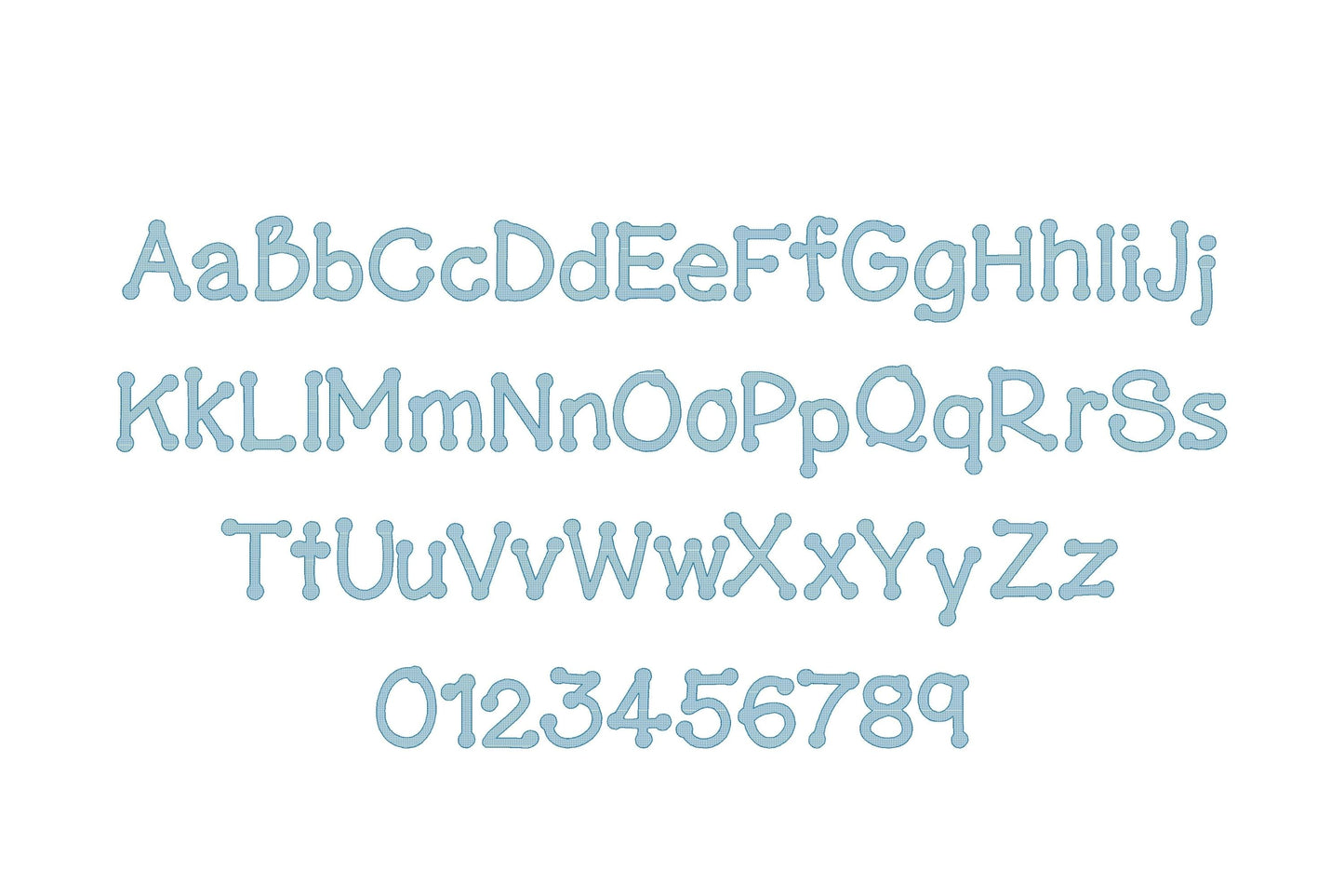 Quick light stitch fill Font Dot to Dot style kids alphabet machine embroidery designs Monogram letters many sizes 1.2 up to 4.4 inch, BX - image 5