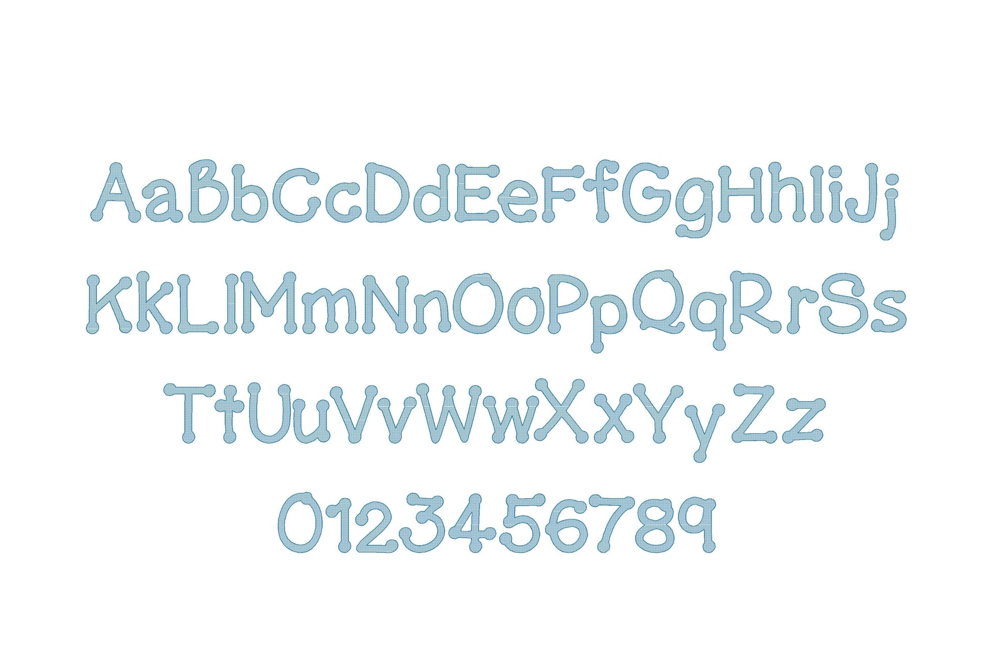 Quick light stitch fill Font Dot to Dot style kids alphabet machine embroidery designs Monogram letters many sizes 1.2 up to 4.4 inch, BX - image 5