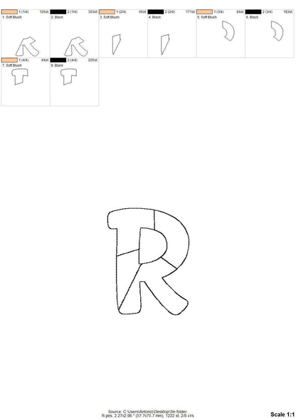 Raggedy Applique Patchwork Font