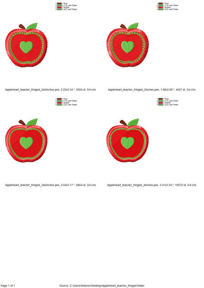 Fringed Apple with Heart