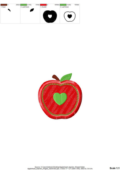 Fringed Apple with Heart