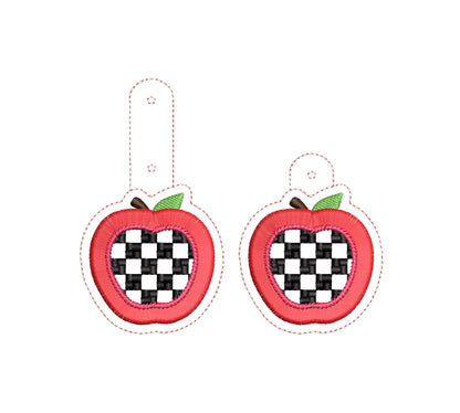 Checkered Fringed Apple Keychain