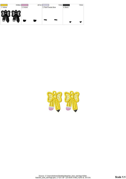 Pencil Bow Earrings FSL