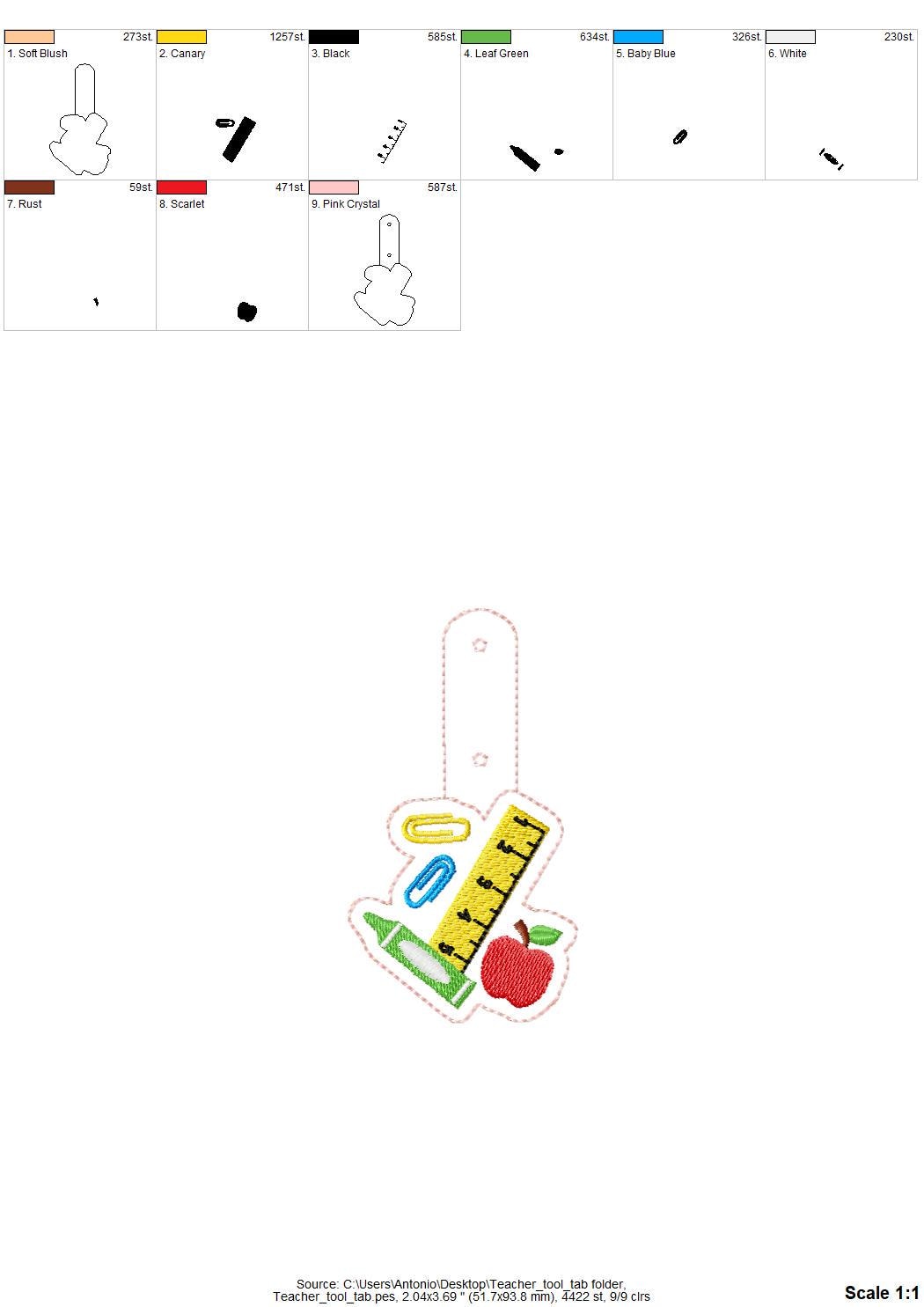Back to School Teacher Tools Keychain