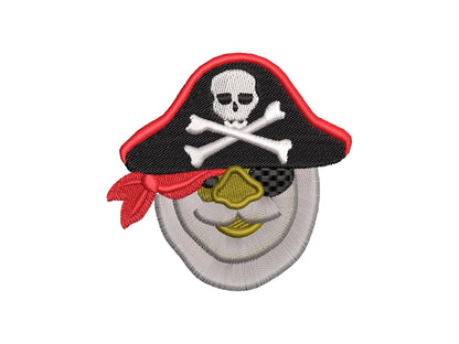 Fringed fluffy beard Pirate face crossed bones hat machine embroidery designs little boys baby fur chenille design sizes 2.5 up to 4 inch - image 1