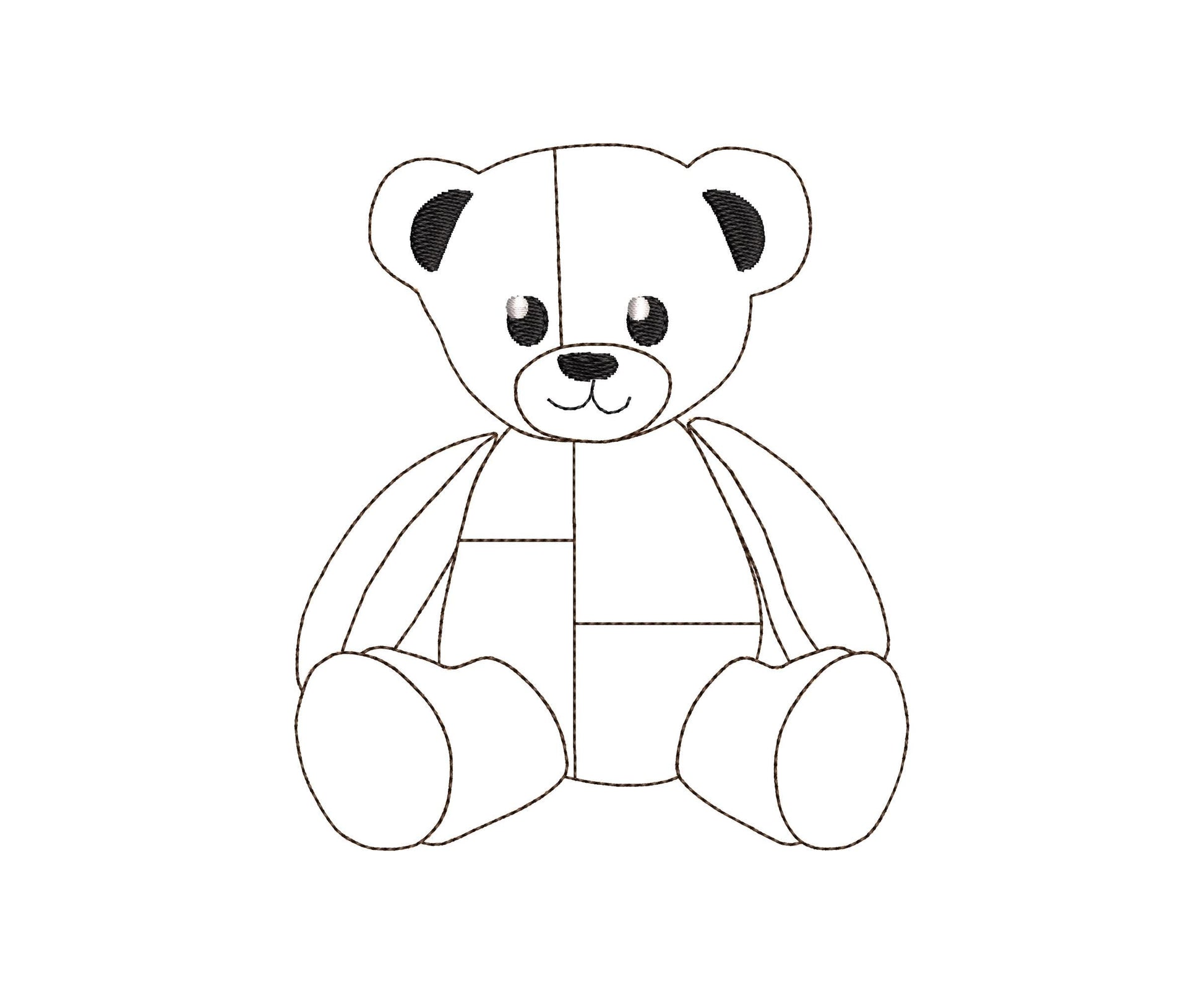 Cute little Patchwork Teddy Bear Applique machine embroidery designs baby kids girls boys soft Teddy design many sizes 4.5 up to 8 inches - image 9