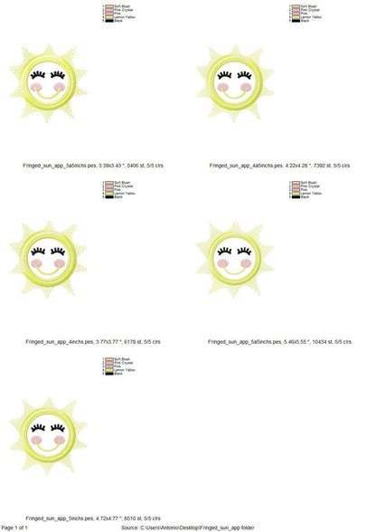 Fringed Sun Applique