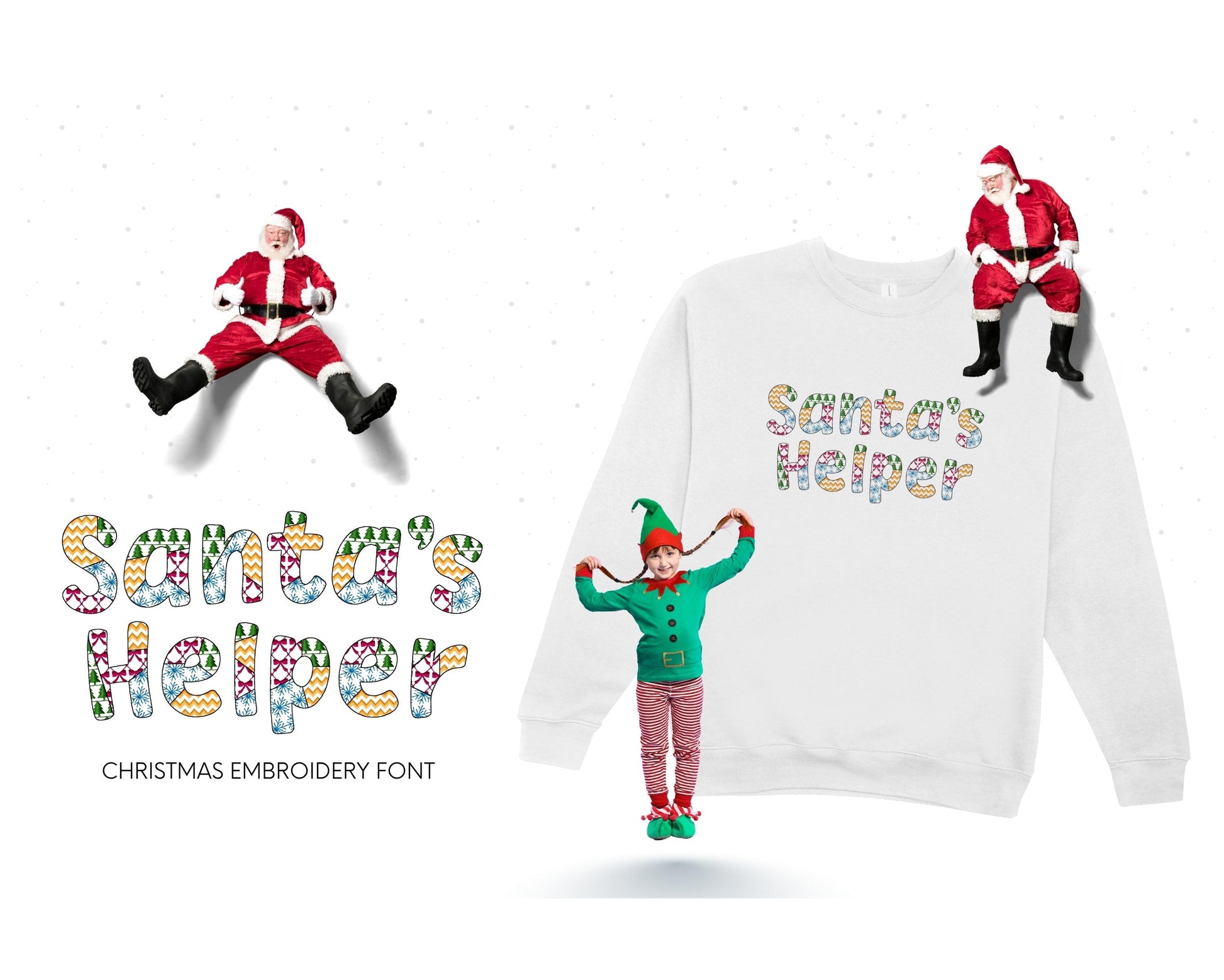 Christmas theme Patterned Font Patchwork alphabet Monogram rounded letters machine embroidery designs