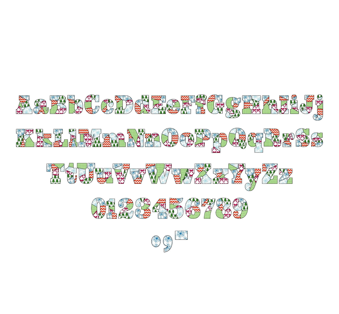 Christmas Patchwork Block Font