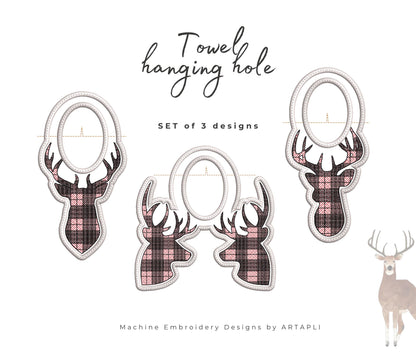 Buck Deer Towel Topper SET of 3