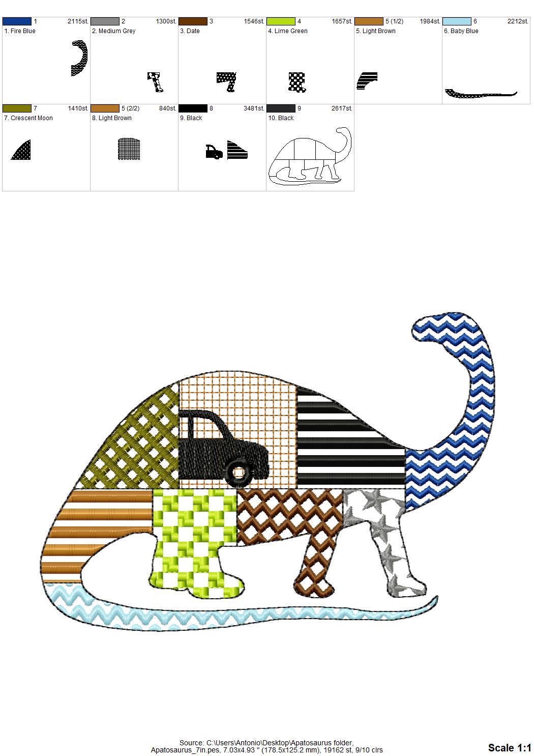 Patchwork Apatosaurus Dinosaur