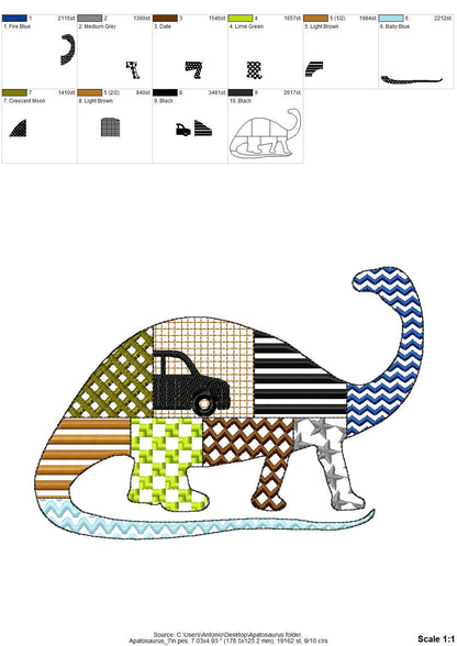 Patchwork Apatosaurus Dinosaur