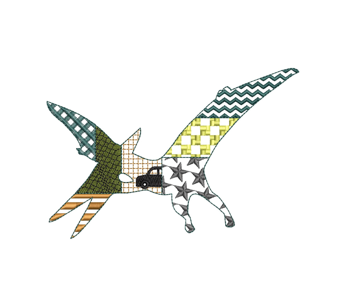 Patchwork Pterodactyl Dinosaur