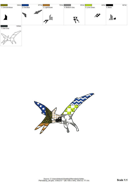 Patchwork Pterodactyl Dinosaur