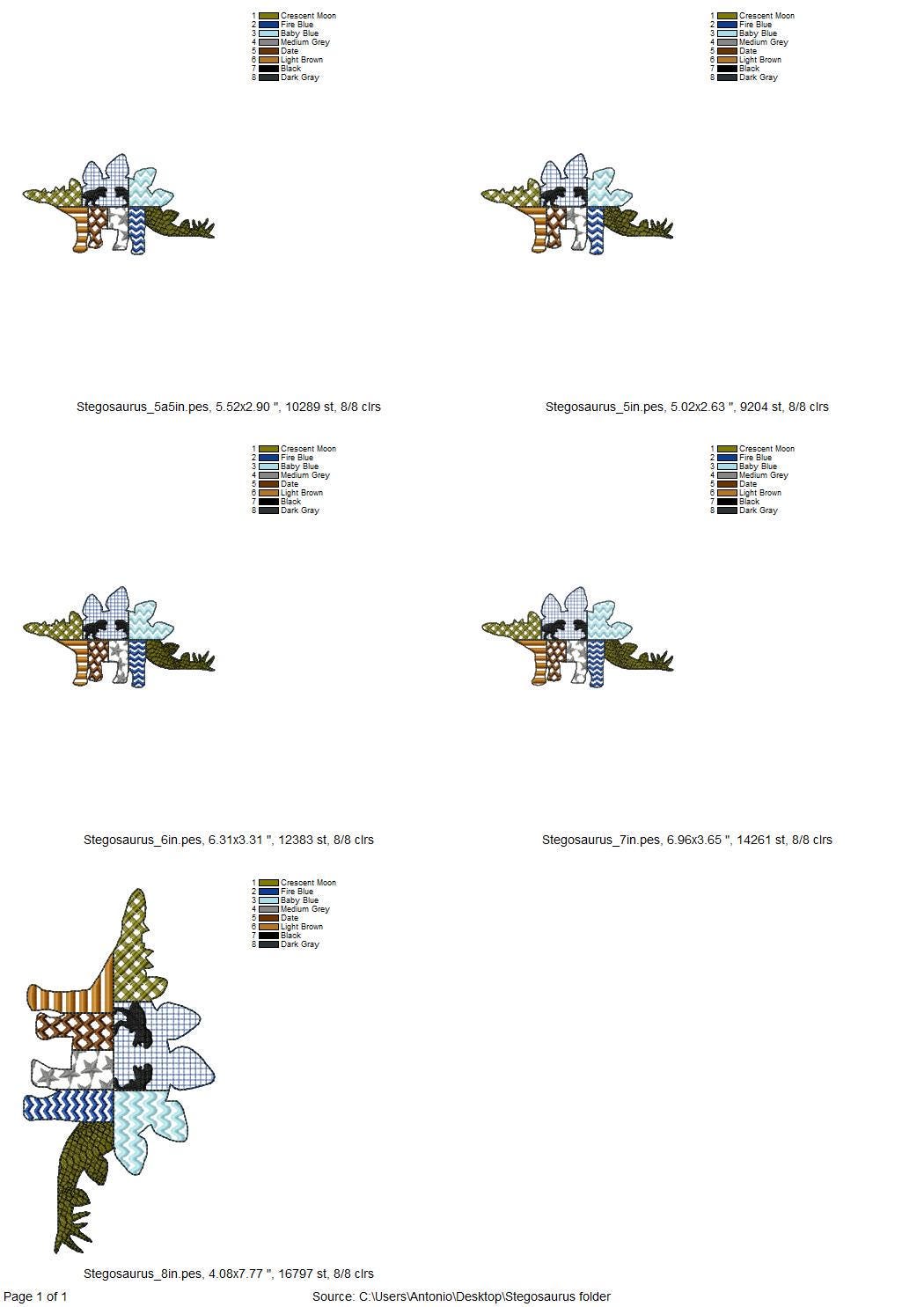 Patchwork Stegosaurus Dinosaur