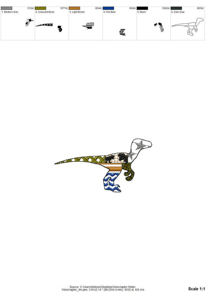 Patchwork Velociraptor Dinosaur