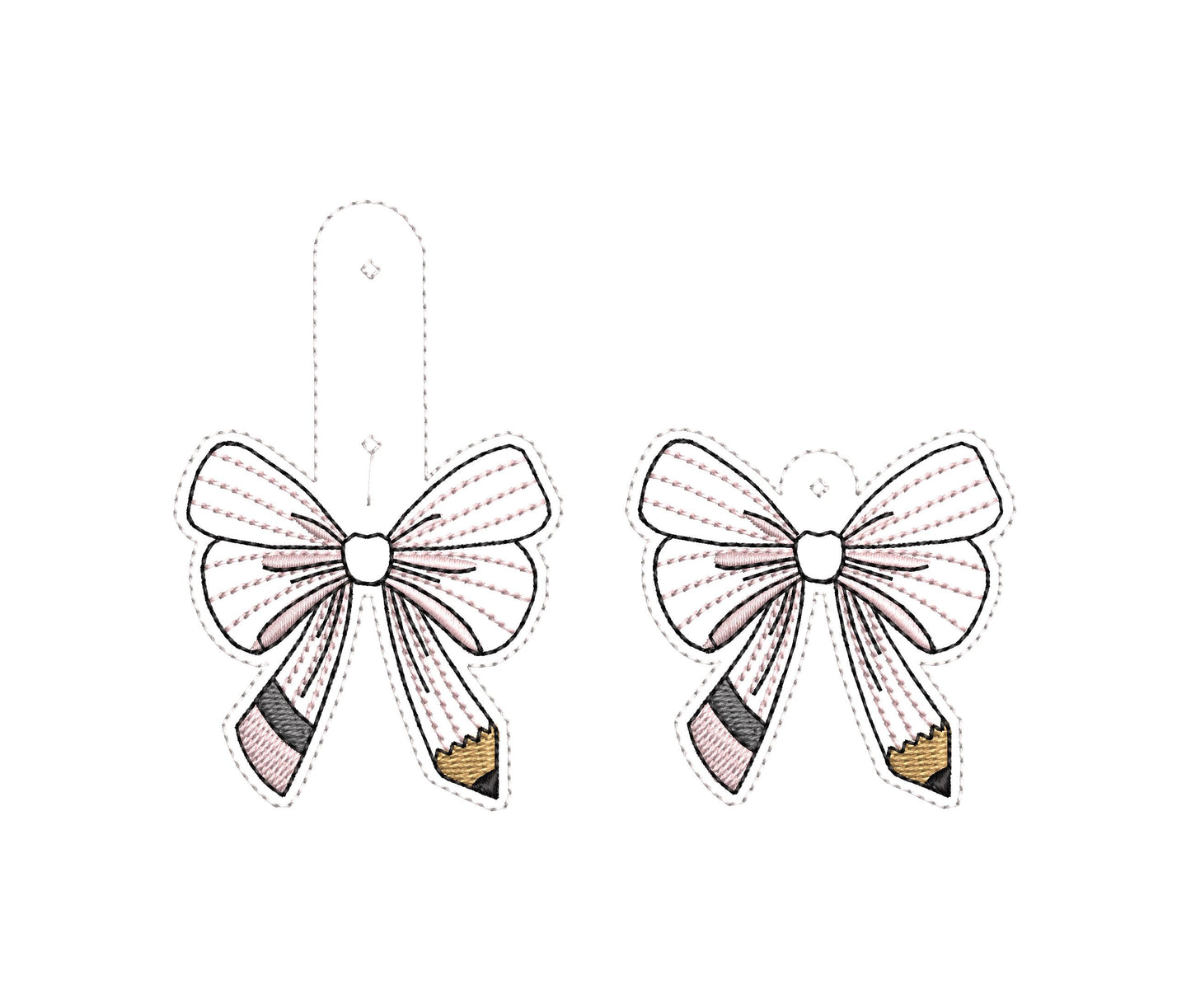 Teacher Pencil Bow Keychain
