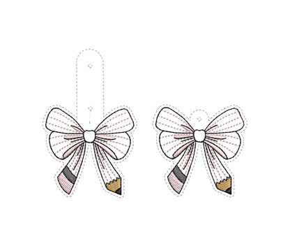 Teacher Pencil Bow Keychain