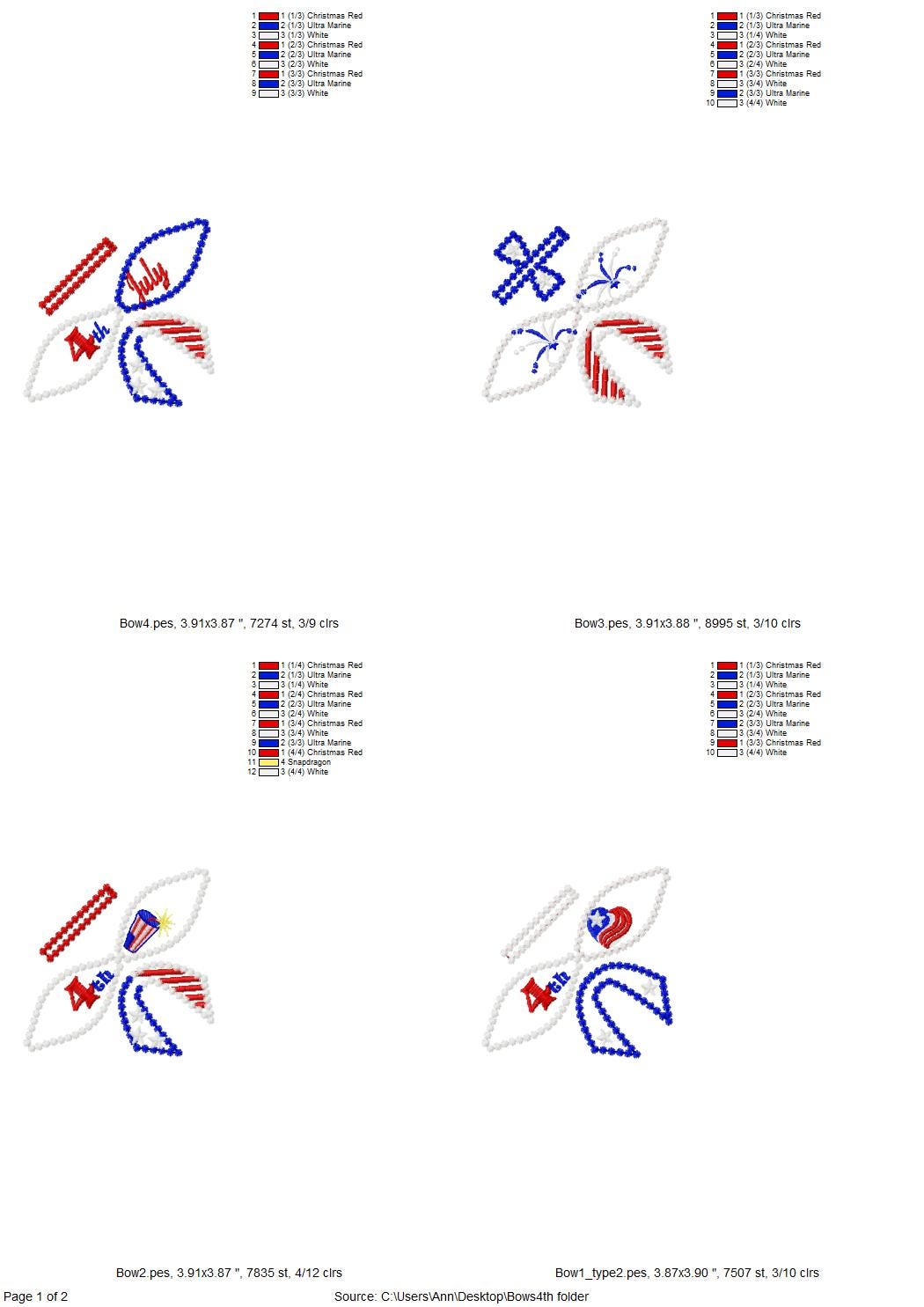 Patriotic 4th of July Bow 3D - image 3