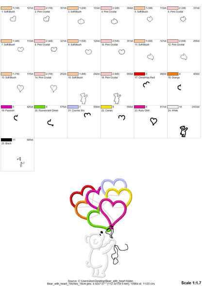 Teddy Bear with Heart Balloon Applique - image 7