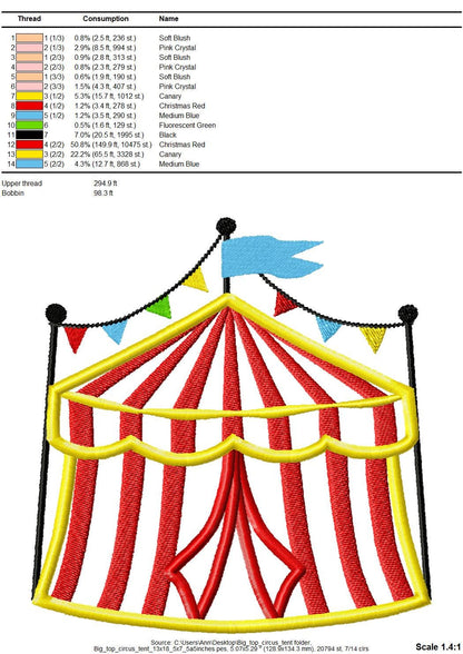 Top Circus Tent Applique - image 5