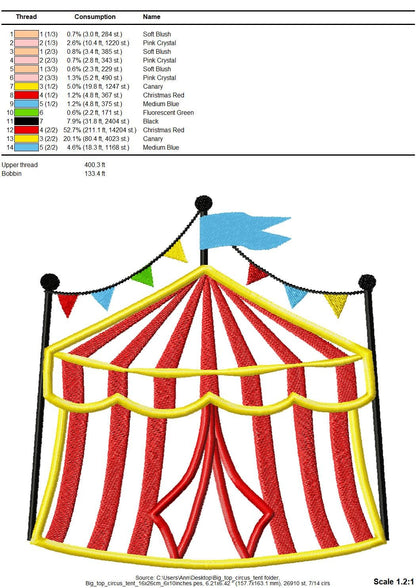 Top Circus Tent Applique - image 6