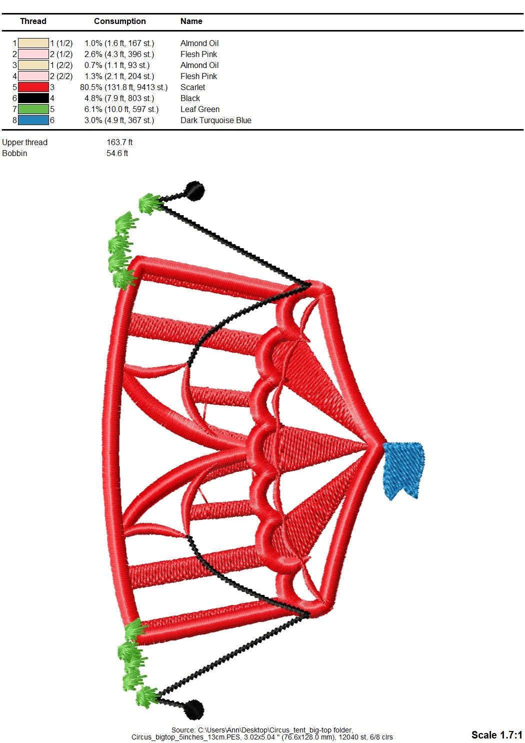 Big Top Circus Tent Applique - image 3