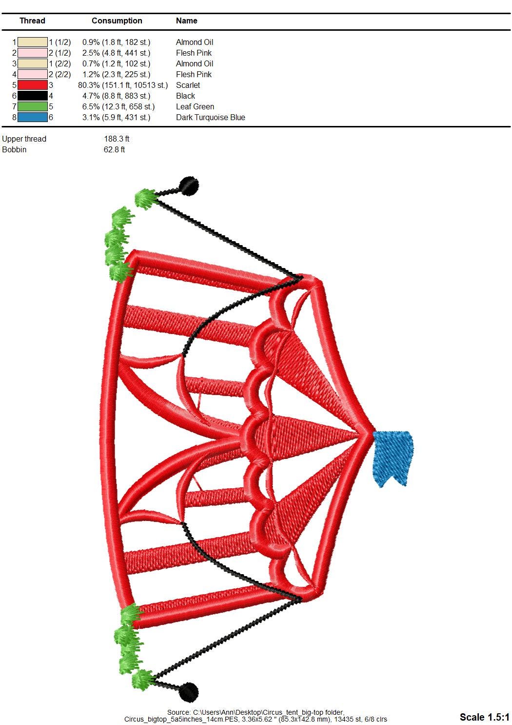 Big Top Circus Tent Applique - image 2