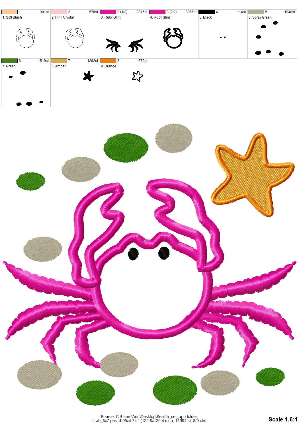 Sea Animals Applique Set - image 2